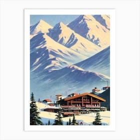 Valle Nevado, Chile Ski Resort Vintage Landscape 1 Skiing Poster Art Print