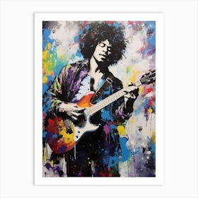 Jimi Hendrix Abstract Portrait 4 Art Print