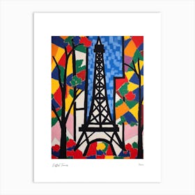 Eiffel Tower Paris Matisse Style 4 Watercolour Travel Poster Art Print