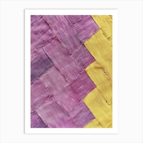 Purple And Yellow Woven Basket Art Print