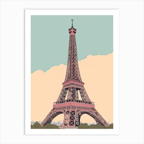 The Eiffel Tower Paris Travel Illustration 2 Art Print