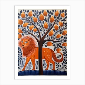 Lion In The Tree Art Print