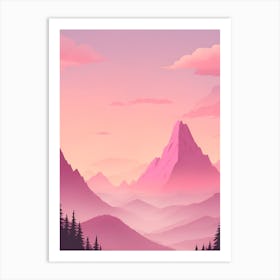 Misty Mountains Vertical Background In Pink Tone 88 Art Print