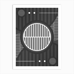 Abstract Geometric Glyph Array in White and Gray n.0006 Art Print