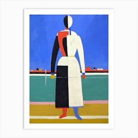 Woman with a Rake by Kazimir Malevich (1928-1932) Art Print