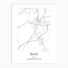 Bruhl,Germany Minimalist Map Art Print