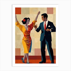 Man And Woman Dancing Art Print