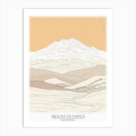 Mount Olympus Macedonia Color Line Drawing 1 Poster Art Print