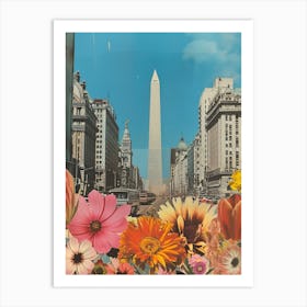 Buenos Aires   Floral Retro Collage Style 2 Art Print