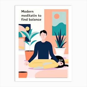 Modern Meditation To Find Balance Art Print