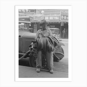 Mexican Leather Goods Peddler, San Antonio, Texas By Russell Lee Art Print