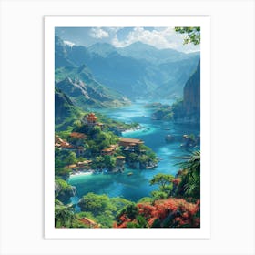 Tibetan Landscape Art Print