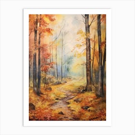 Autumn Forest Landscape Bialowieza Forest Poland 1 Art Print