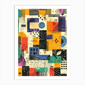 Playful And Colorful Geometric Shapes Arranged In A Fun And Whimsical Way 28 Art Print