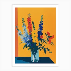 Snapdragon Flowers On A Table   Contemporary Illustration 2 Art Print