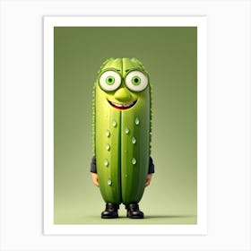Funny Cucumber 3 Art Print