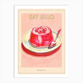 Pink Rasperry Jelly Retro Illustration Poster Art Print