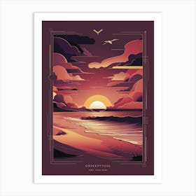 Sunset At The Beach 2 Art Print