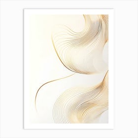 Abstract Gold Wavy Lines Art Print