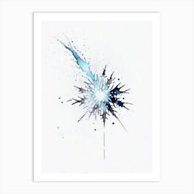 Bullet, Snowflakes, Minimalist Watercolour 3 Art Print