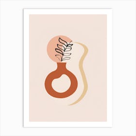 Vase With A Plant 3 Art Print