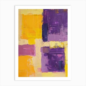 Purple And Yellow Squares Art Print