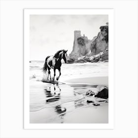 A Horse Oil Painting In Praia Da Marinha, Portugal, Portrait 4 Art Print