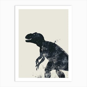 Black Dinosaur Silhouette 2 Art Print