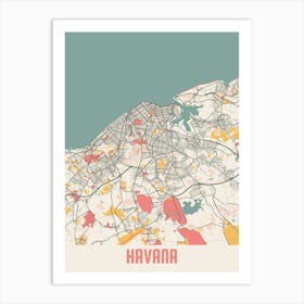 Havana Map Poster Art Print