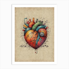 Heart Of Music 2 Art Print