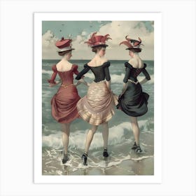 Three Ladies On The Beach Art Print