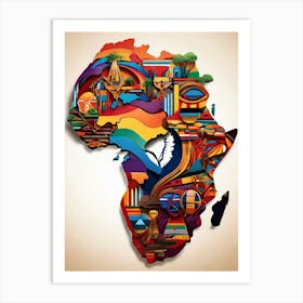 Africa Map 6 Art Print