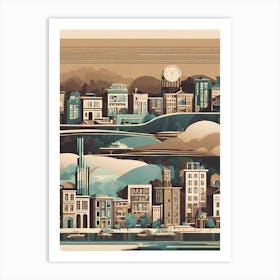 Cityscape 3 VECTOR ART Art Print