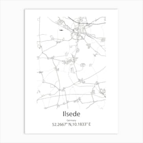 Ilsede,Germany Minimalist Map Art Print