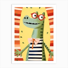 Little Crocodile 2 Wearing Sunglasses Art Print