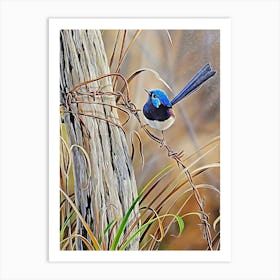 Bird and two ants Art Print