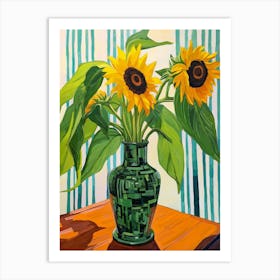 Flowers In A Vase Still Life Painting Sunflower 1 Art Print