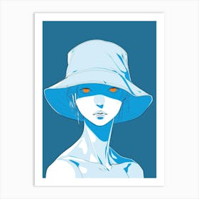 Blue Hat 6 Art Print