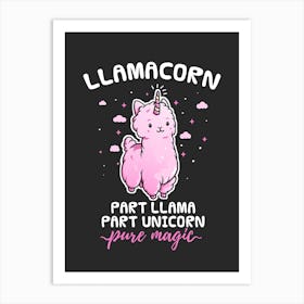 Llamacorn Pure Magic Art Print