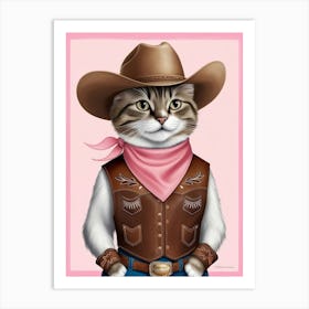 Cowgirl Cat 2 Art Print