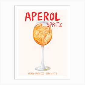 Aperol Spritz Cocktail Print 2 Art Print