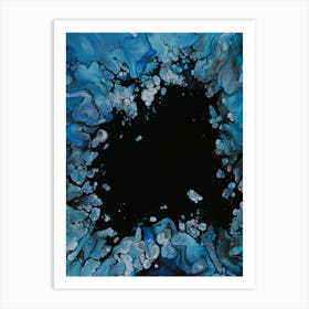 Blue And Black Abstract Painting 2 Art Print
