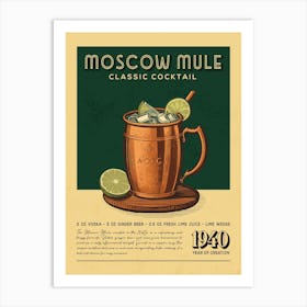Moscow Mule Classic Cocktail Art Print
