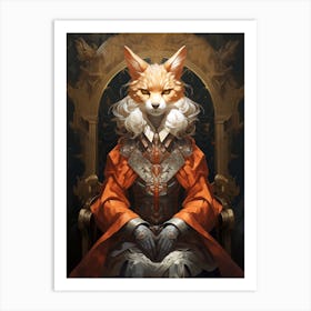 Fox In A Throne Art Print