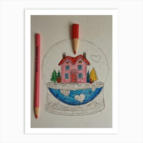 Snowglobe 3 Art Print