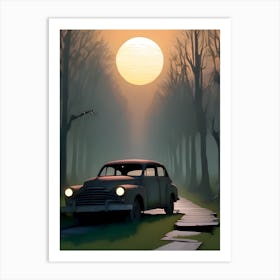 Old Car In The Woods 4 Art Print