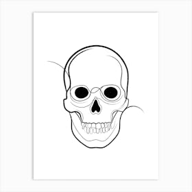 Skull Line Drawing Art Print