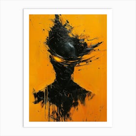 'Black And Orange' Art Print