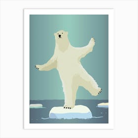 Polar Bear Balancing on Iceberg Artwork Art Print