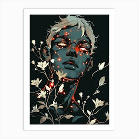 Girl With Flowers 8 Art Print